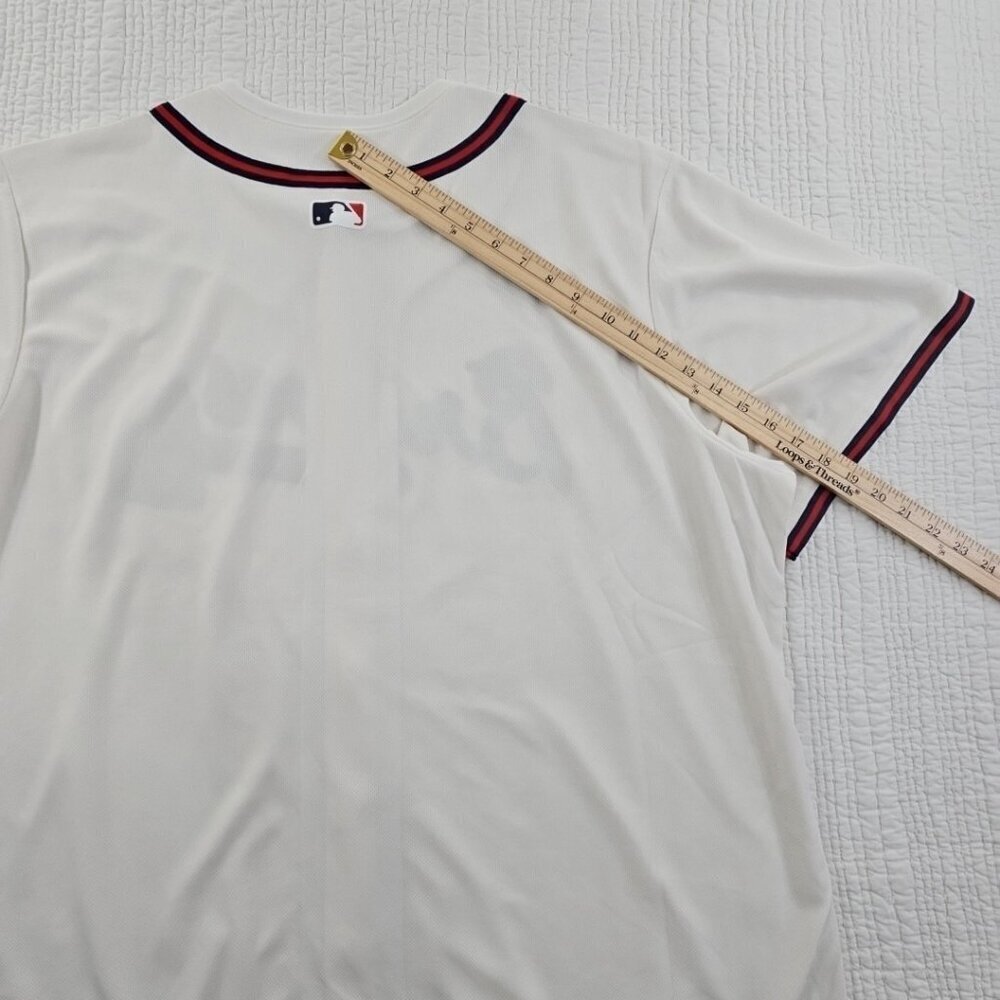 NEW Nike Atlanta Braves MLB Baseball Jersey Men’s XXL White Red Blue NWT - Picture 14 of 16